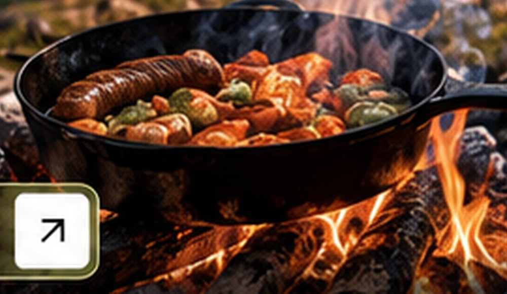 Outdoor campfire cooking